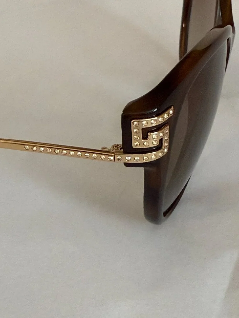 Versace Cat Eye Havana Gold Crystals VE4316-B 5148/13 57-17-140 Sunglasses - Picture 9 of 14